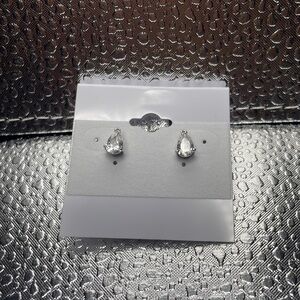 Teardrop CZ Prong Studs